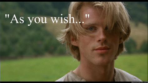 "As you wish..." - Princess Bride - quickmeme