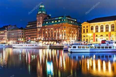 Night scenery of Stockholm, Sweden Stock Photo by ©scanrail 62849409