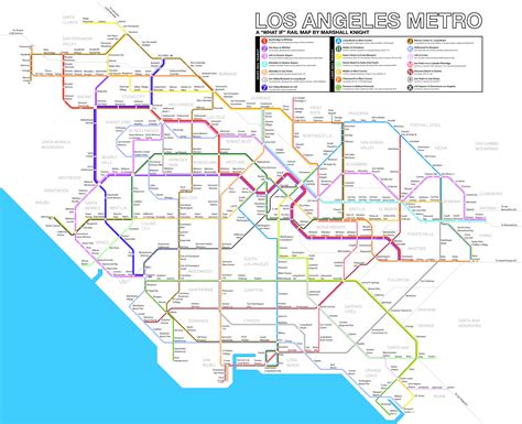 Los Angeles "What If" Metro Rail Map (UPDATED with feedback) : r ...