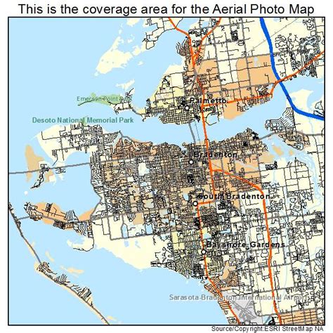 Aerial Photography Map of Bradenton, FL Florida