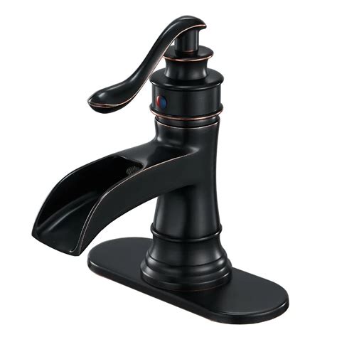 DRF Faucets Waterfall Single Handle One Hole Bathroom Sink Faucet Oil ...