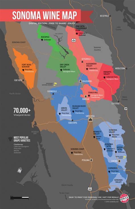 Sonoma Wine Map (Poster) | Wine Folly - Sonoma Wineries Map Printable ...