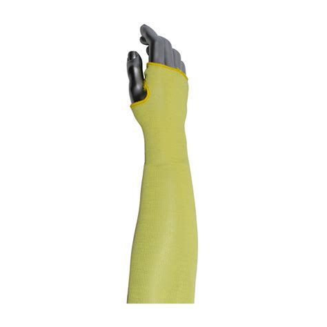 Single-Ply KevlarÂ¬Ã† Sleeve with Thumb Hole, Yellow, 12"