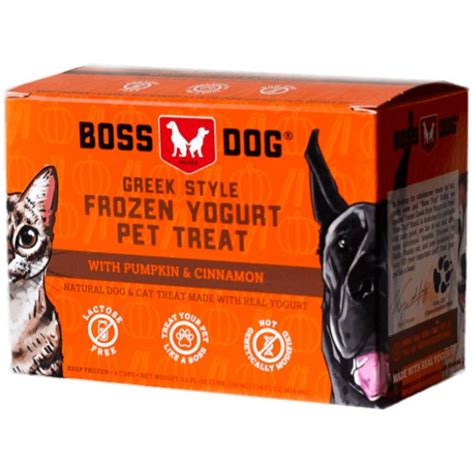 Boss Dog Greek Style Pumpkin & Cinnamon Frozen Yogurt Pet Treat, 4 Pack of 3.5-oz Cups > Pets Plus