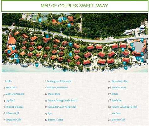 Map of Couples Swept Away | Sunset Travel Inc.