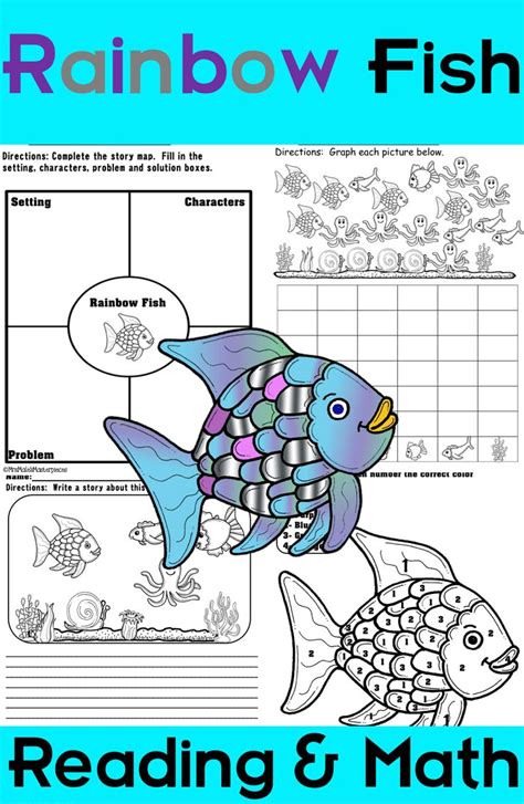 Rainbow Fish | Reading and Math Packet | Rainbow fish activities ...