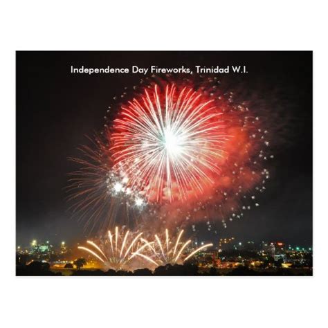 Independence Day Fireworks, Trinidad Postcard | Zazzle