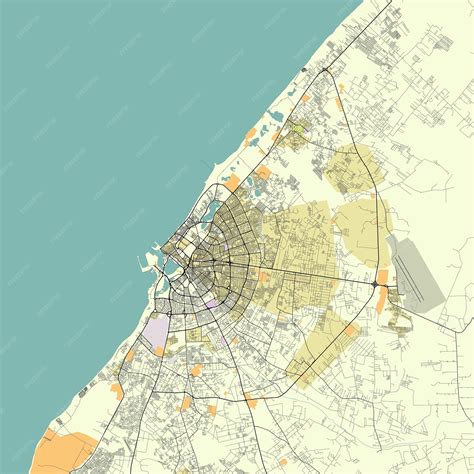 Premium Vector | City map of Benghazi Libya