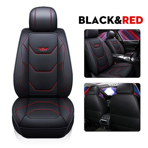 Auto Parts & Accessories Complete Set Synthetic Leather Car Seat Covers for Auto Black Car ...