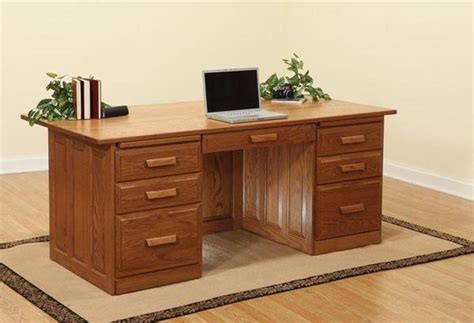 Amish Executive Desk Raised Panels Solid Wood