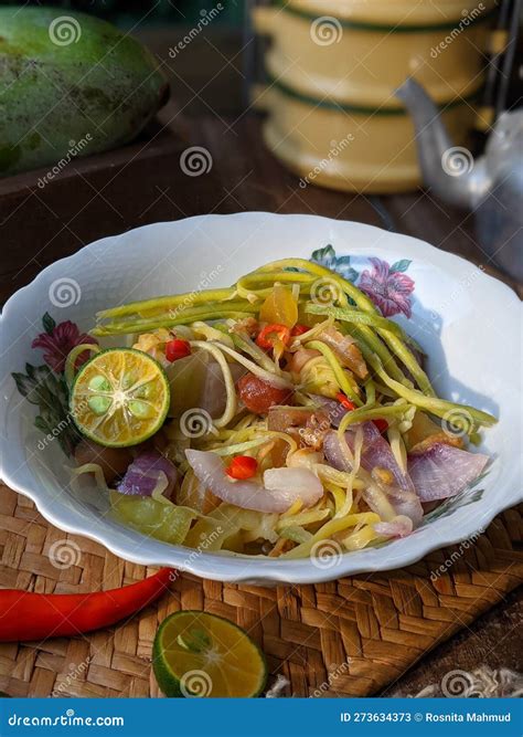 Kerabu Mangga or Spicy Mango Salad, Local Appetizer Popular in Asia Stock Image - Image of mango ...