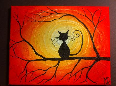 View Cat Silhouette Painting PNG