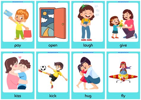 Free Printable Action Verbs Flashcards 6 - About Preschool