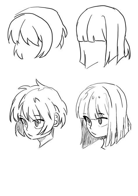 Short hair | Drawing hair tutorial, Short hair drawing, Sketches