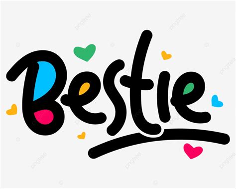 Bestie Text Vector, Bestie, Text, Handwriting PNG and Vector with ...