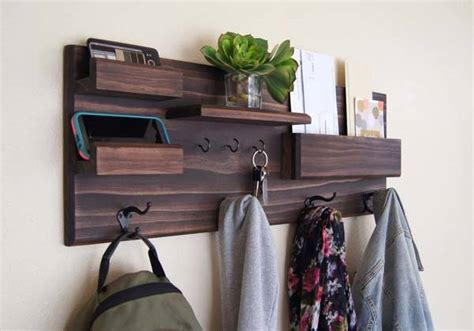 The Handmade Entryway Wall Organizer with Coat and Key Hooks | Gadgetsin