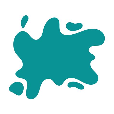 Vector paint splash. Abstract blot. Turquoise cartoon paint splatter ...