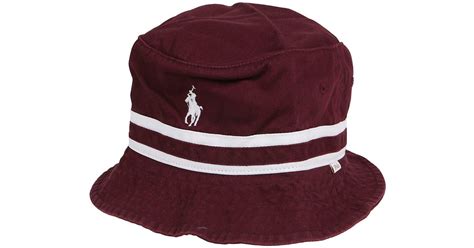 Polo Ralph Lauren Cotton Loft Bucket Hat in Red for Men | Lyst