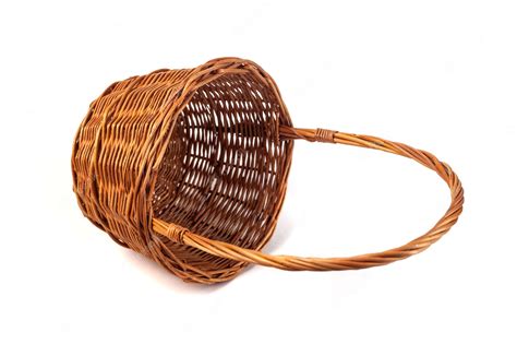 Premium Photo | Empty wicker basket for fruits and vegetables isolated ...