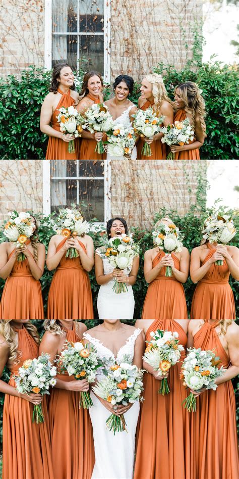 Halter Orange Bridesmaid Dresses, Long Bridesmaid Dresses, Rustic ...