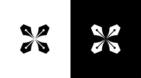 pen and cross logo vector black and white icon style Design template ...