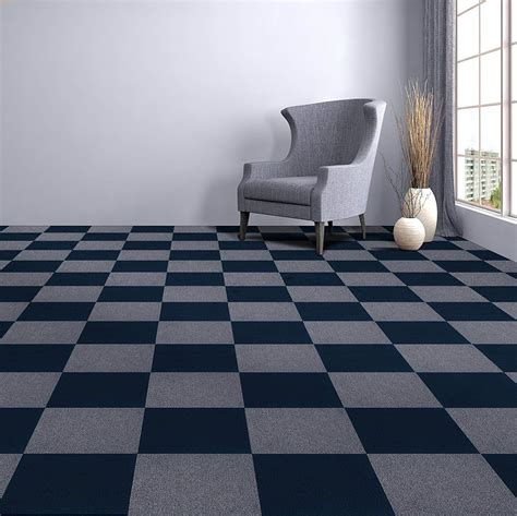 12 Pcs Self-Adhesive Solid Carpet Tiles Actual: 12" x 12" Red/Gray ...