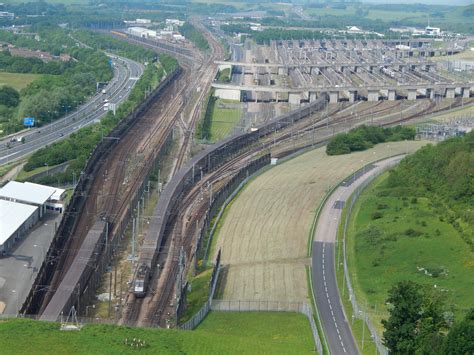 A Eurotunnel class 9 heads toward France from Folkestone, 2015. : trains