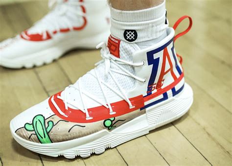 Future Arizona PG Nico Mannion rocks custom-made Wildcats sneakers during game | Arizona ...