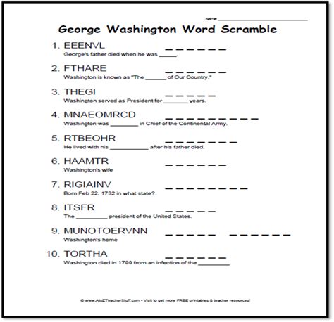 George Washington Teaching Ideas, Lesson Plans, Printables, Activities ...