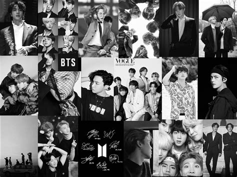 BTS Black and White DIGITAL Collage Kit 56 Images Dm Me for Custom - Etsy