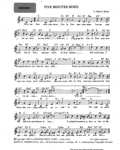 Five Minutes More Sheet Music by Jule Styne | nkoda | Free 7 days trial