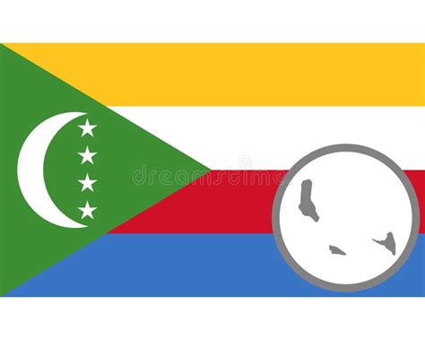 Flag and Map of the Comoros Stock Vector - Illustration of colors, symbol: 164808437
