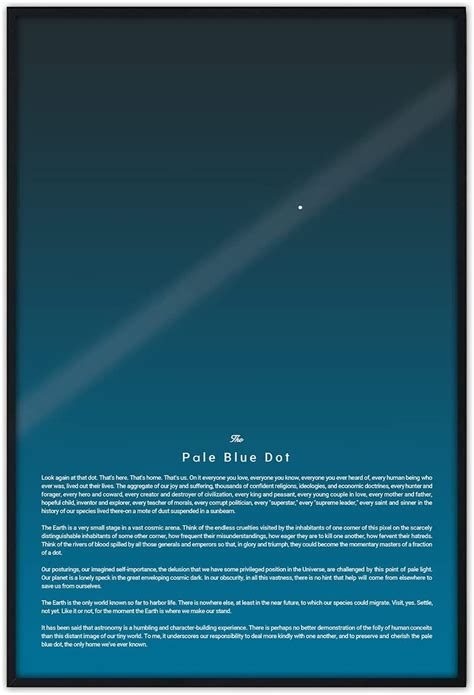 The Pale Blue Dot Poster Inspirational Quote Astronomy - Etsy