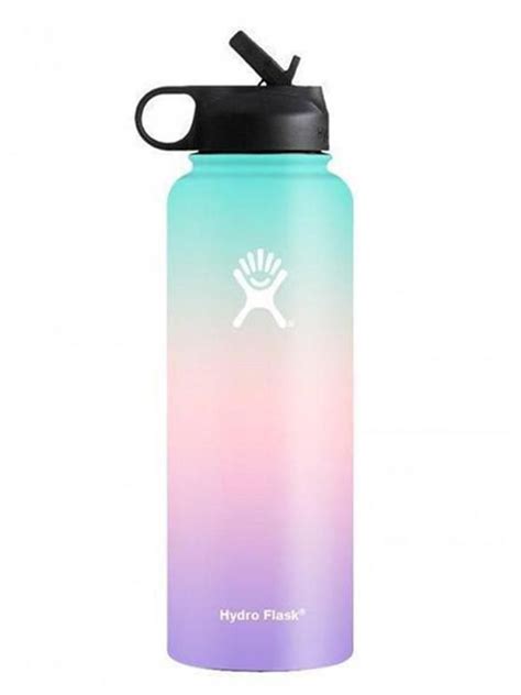 Hydro Flask 32 oz Ombre Wide Mouth W/ Straw Lid Water Bottle Green/Pink/Purple | Hydro flask ...