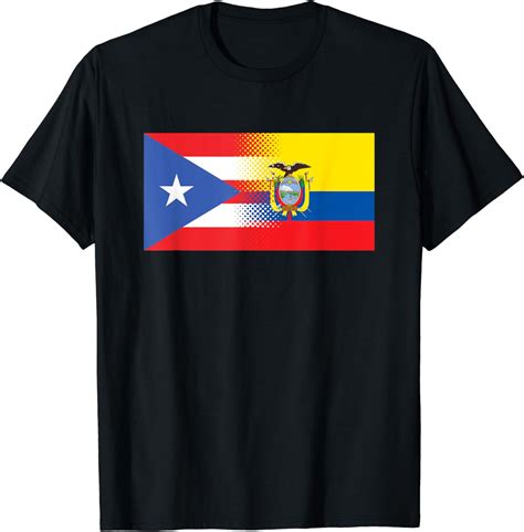 100% Cotton Half Puerto Rican Half Ecuadorian Flag Puerto Rico Ecuador T-Shirt - Walmart.com