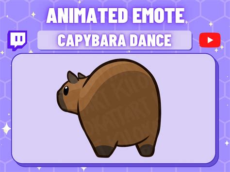 Animated Capybara Dance Emote Kawaii Twitch Discord Stream Gaming Cute ...