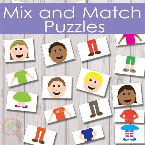 Mix and Match Puzzles {Free Kids Printable}