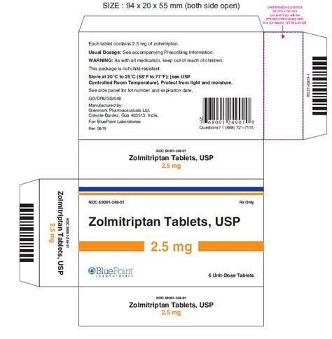 Zolmitriptan (BluePoint Laboratories): FDA Package Insert