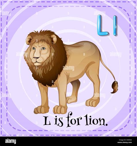Flashcard letter L is for lion Stock Vector Image & Art - Alamy