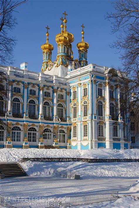 View onto the Church of Catherine Palace in Winter