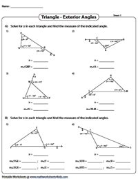 Interior Exterior Angles Triangle Worksheet | Cabinets Matttroy