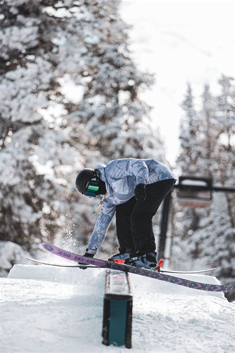 Skier Performing Tricks in Snow park | Skiing photography, Skiing ...