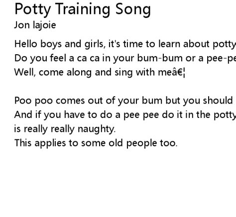 Potty Training Song Lyrics - Follow Lyrics