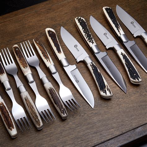 Arbolito Stag Steak Knife + Fork // Set of 12 - BOKER - Touch of Modern