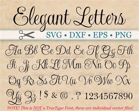 ELEGANT Script Font Monogram Svg Dxf Eps Png Digital | Etsy