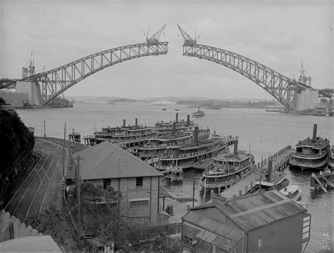 Sydney’s Harbour Bridge Under Construction in the 1930s #1930s | Bridge construction, Sydney ...