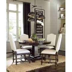 Proximity Round/Oval Pedestal Dining Room Set, Universal, Proximity Collection Farmhouse Dining ...