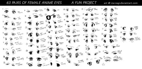 63 PAIRS OF FEMALE ANIME EYES - A Fun Project by Iza-nagi.deviantart ...