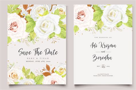 Elegant Soft Rose Wedding Invitation Set Graphic by lukasdedi store ...