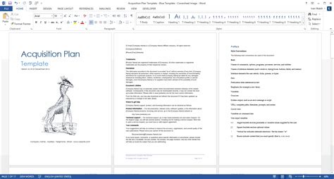 Acquisition Plan Template – MS Word & Excel